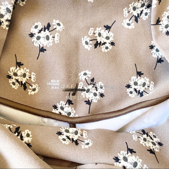 AERIE Offline Real Me 7/8 Crossover Floral Leggings Brown Medium NEW NWOT - Picture 3 of 8